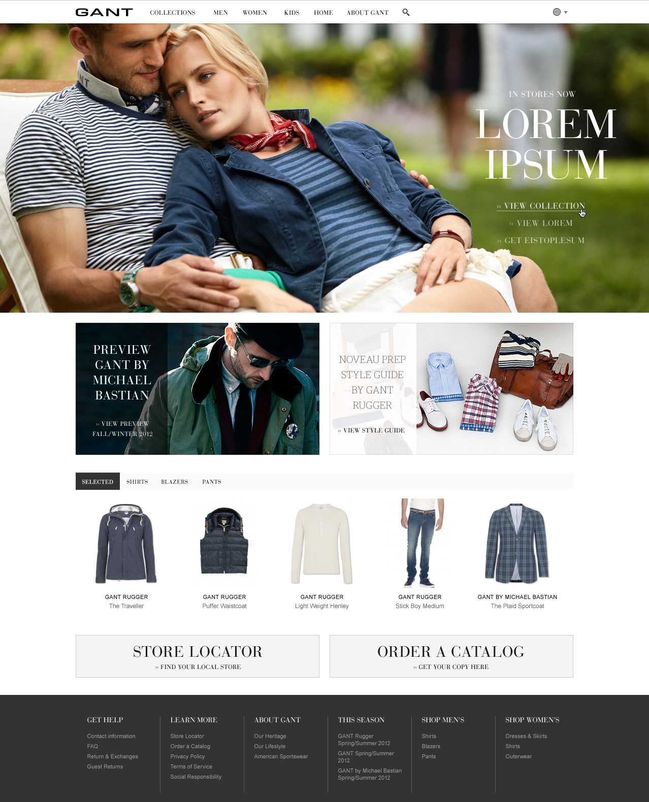 Gant — homepage