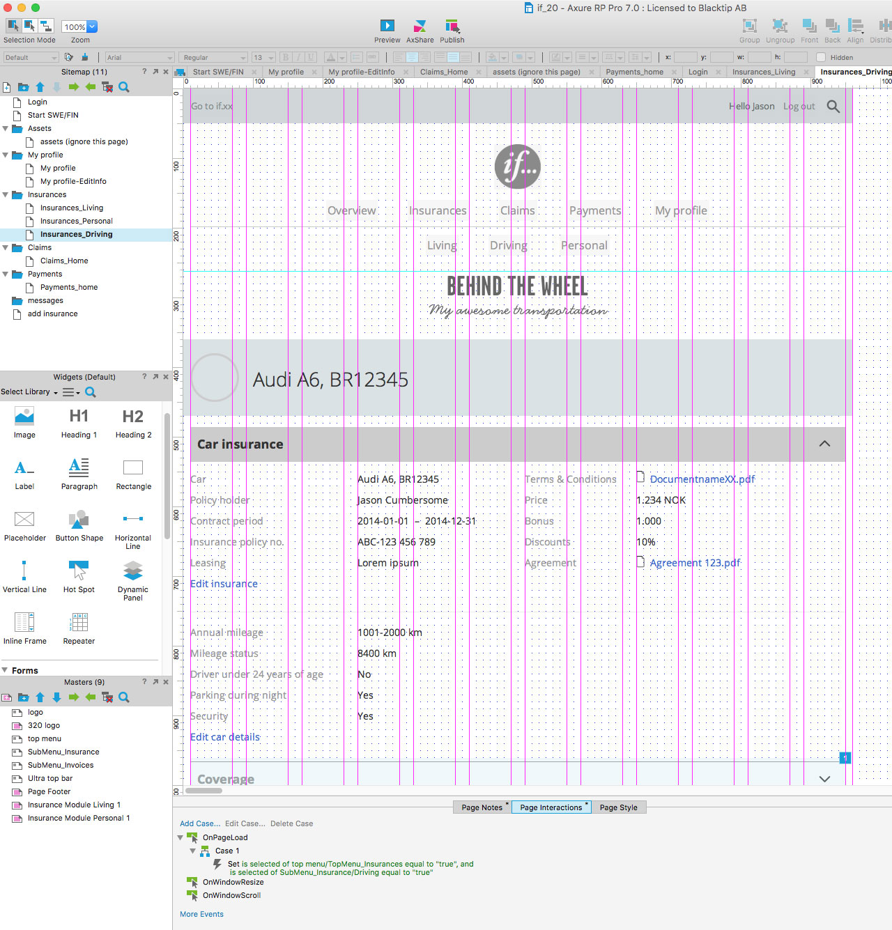 If — Axure wireframe