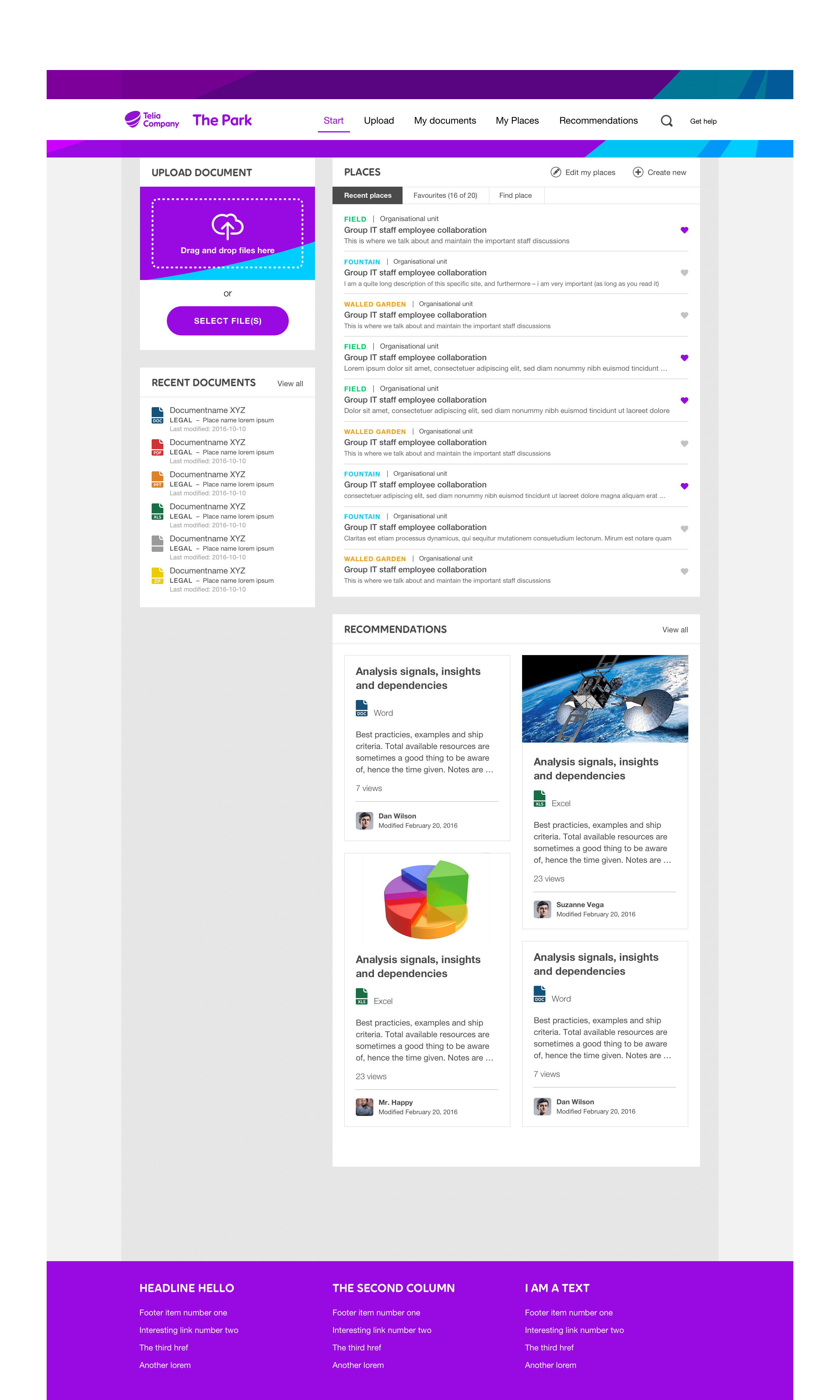 Telia The Park — landing page